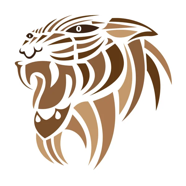 Vektor Illustration Von Tiger Kunstwerk Tierischem Raubtier — Stockvektor