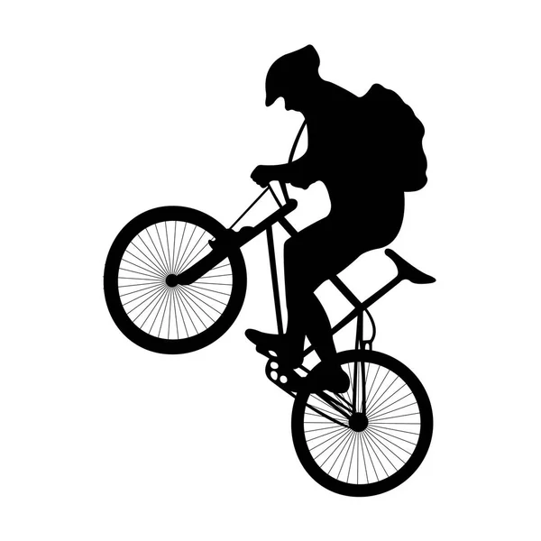 Illustration Vectorielle Silhouette Vélo Sur Fond Blanc — Image vectorielle