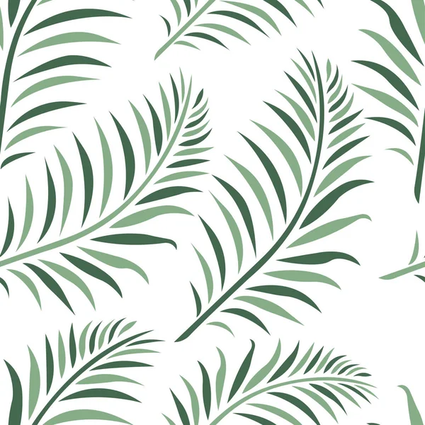 Sömlös Mönster Med Gröna Tropiska Blad Vektor Illustration — Stock vektor