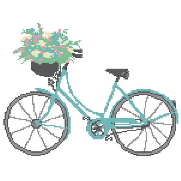 Fahrrad Mit Blumen Vektorillustration — Stockvektor