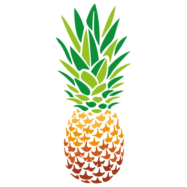 Ananas Vorhanden Bunte Silhouette Flachen Stil Design Für Grußkarten Tropische — Stockvektor