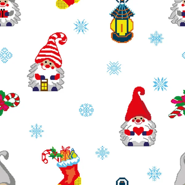 Nahtloses Muster Mit Neujahrsmotiven Design Für Tapeten Textilien Webseiten Weihnachtsfeiern — Stockvektor