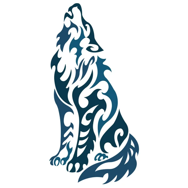 Logo Vintage Serigala Ilustrasi Vektor Diisolasi Pada Warna Putih - Stok Vektor