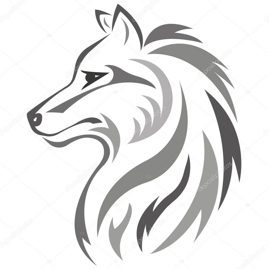 Wolf vintage logo, vector illustration isolated on white