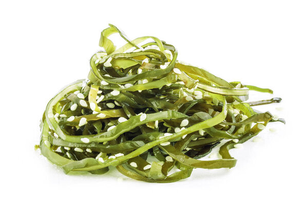 Seaweed salad isolated on white background