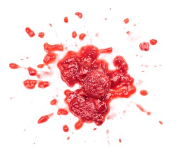 Ezilmiş ahududu beyazı izole edilmiş.