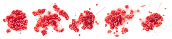 Smashed Raspberries Isolated White — Stock Photo, Image