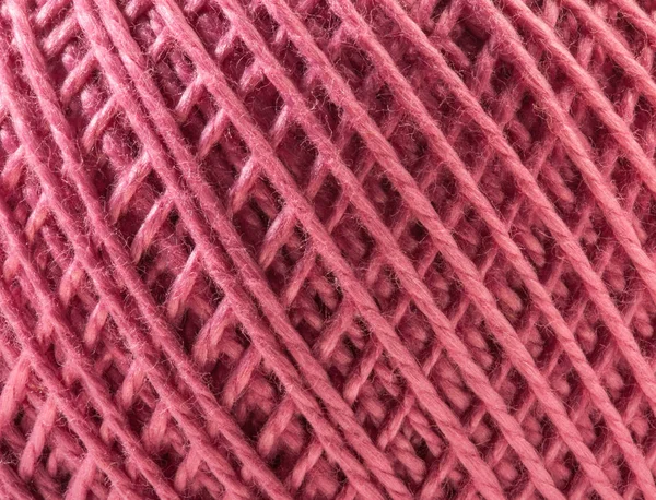 Red Texture Yarn Ball Closeup Background — Stock Photo, Image