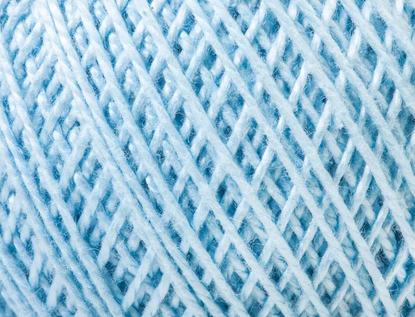 Blue Texture Yarn Ball Closeup Background — Stock Photo, Image