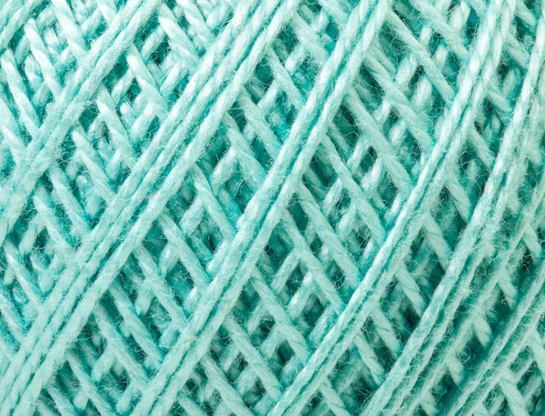 Blue Texture Yarn Ball Closeup Background — Stock Photo, Image