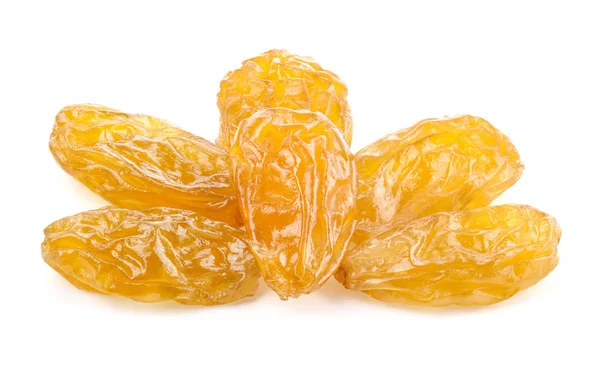 Yellow raisins isolated on white background — Stock Photo, Image