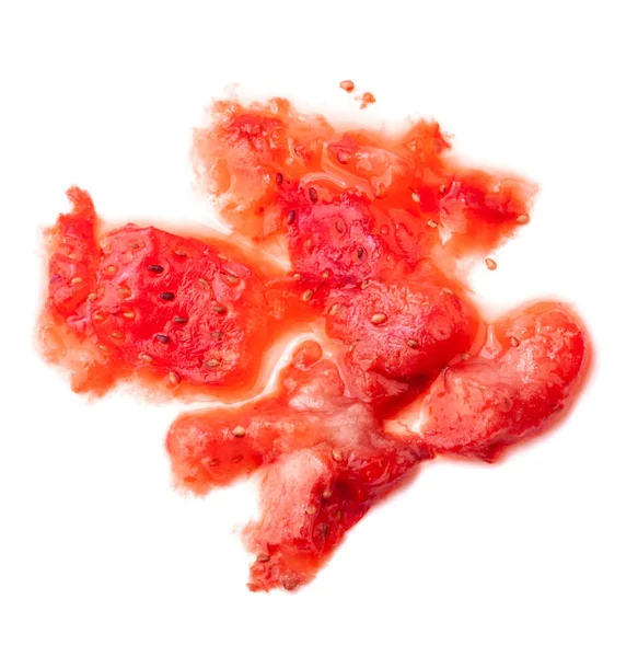 Smashed strawberry isolated on white — Stock Photo, Image