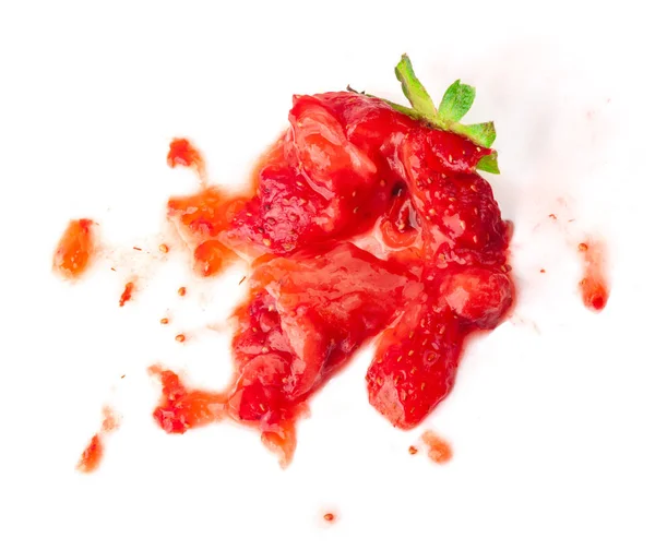 Smashed strawberry isolated on white — Stock Photo, Image