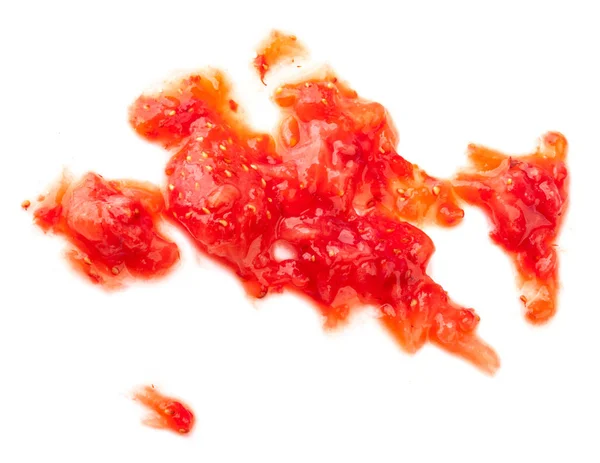 Zertrümmerte Erdbeere isoliert auf Weiß — Stockfoto