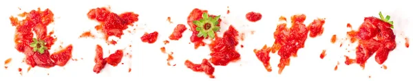 白に分離されたスマッシュイチゴ — ストック写真