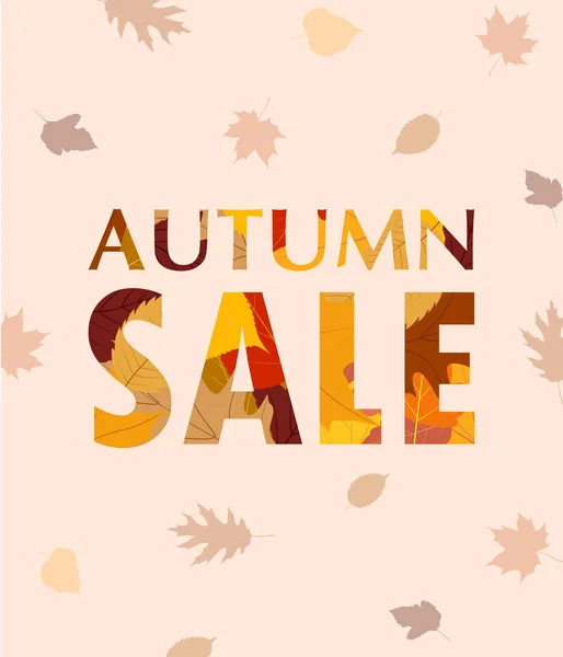 Autumn sale banner template with colorful fall leaves background