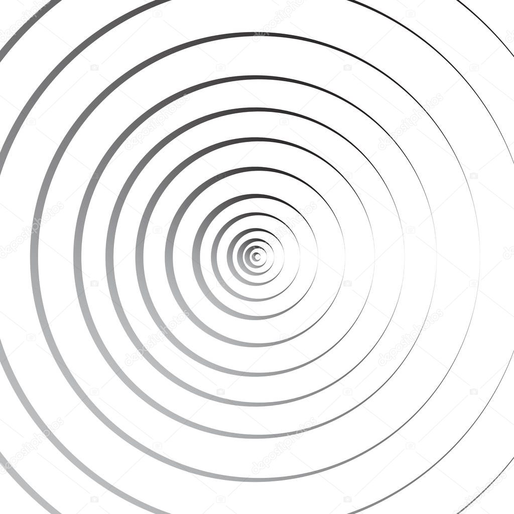 Abstract concentric circles geometric line background - Vector illustration