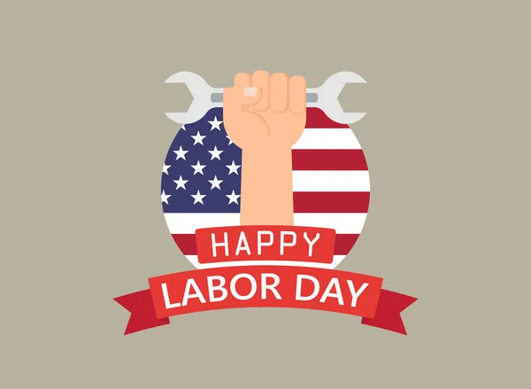 Happy Labor Day Holiday Banner Template Background — Stock Vector