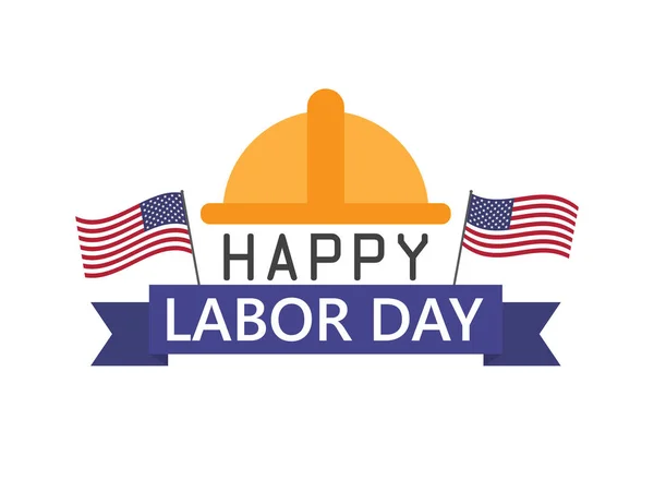 Happy Labor Day Holiday Banner Template Background — Stock Vector