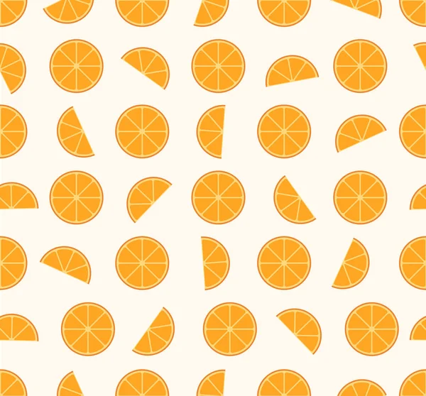 Modèle Sans Couture Mélange Fruits Orange Fond Illustration Vectorielle — Image vectorielle