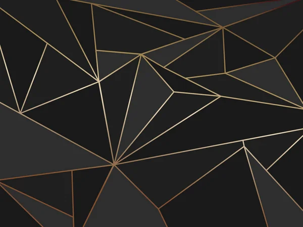 Abstrait Polygone Noir Géométrique Artistique Avec Fond Ligne — Image vectorielle