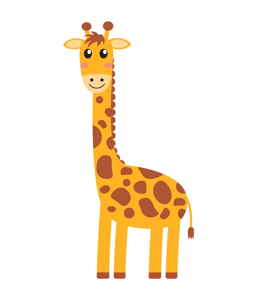 Cute giraffe holding a flower — Stock Vector © littlepaw #23460640