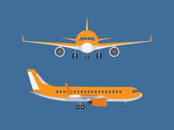 Векторная Иллюстрация Самолета Синем Фоне — стоковый вектор