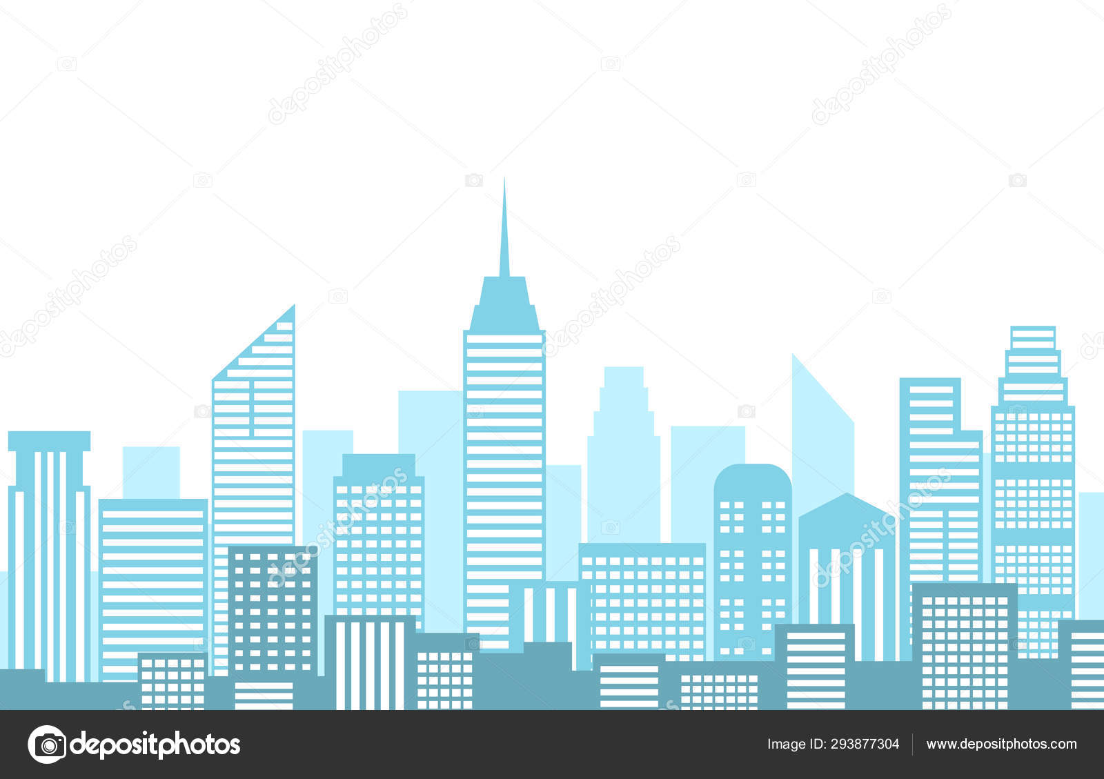 Vector Illustration Urban Landscape City Skyline Building Isolated White  Background Stock Vector Image by ©angyee #293877304
