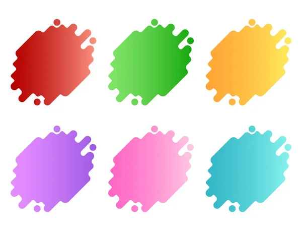 Collection Colorful Liquid Bubbles Vector Set White Background — Stock Vector