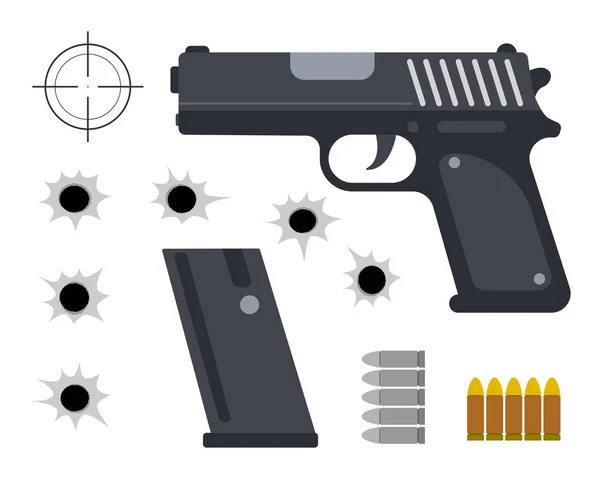 Ilustracja Wektorowa Pistoletu Punktorem Otworami Punktowymi Białym Tle — Wektor stockowy