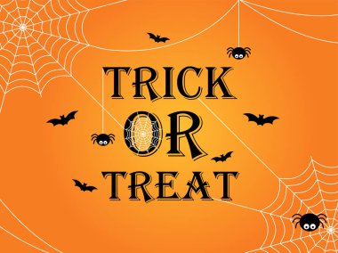 Trick veya Halloween banner şablonu arka plan tedavi