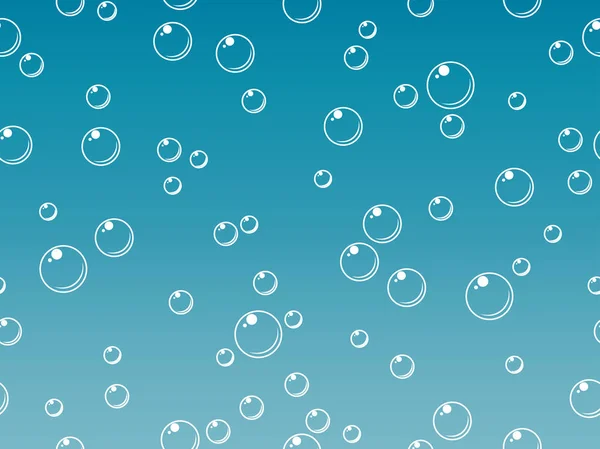 Naadloos Patroon Van Bubbels Water Blauwe Achtergrond — Stockvector