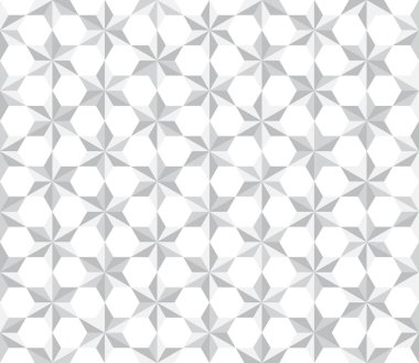 Dikişsiz desen beyaz yıldız çokgen arka plan - Vektör illüstrasyon