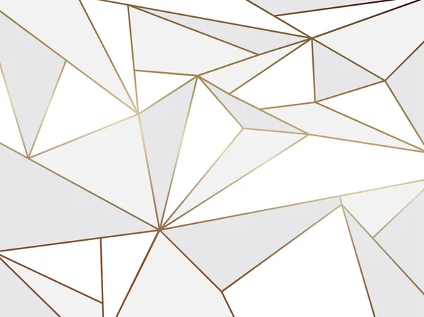Astratto Poligono Bianco Artistico Geometrico Con Sfondo Linea Oro — Vettoriale Stock