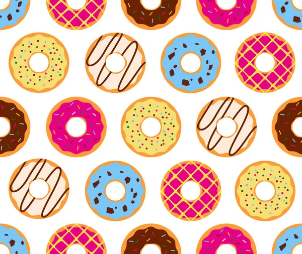 Renkli donuts sırlı tatlı şeker krema arka plan Dikişsiz desen 