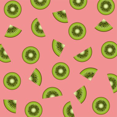 Pembe bir arka plan üzerinde Kivi Meyve şekli vektör çizim