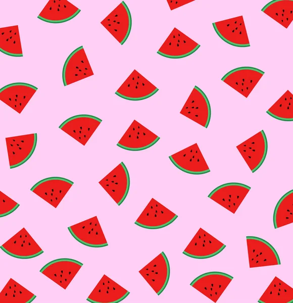 Slice Watermelon Pattern Background Vector Pastel Styl — Stock Vector