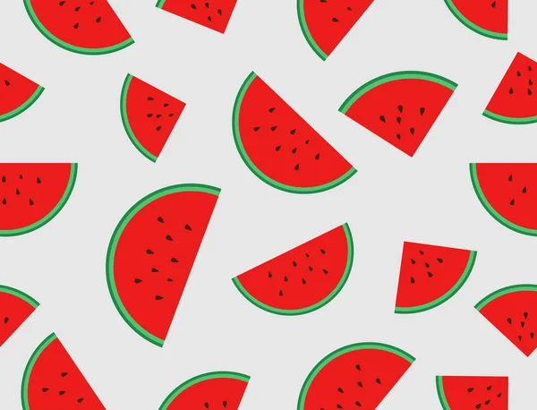 Vector Illustration Watermelon Slices Seamless Pattern — Stock Vector