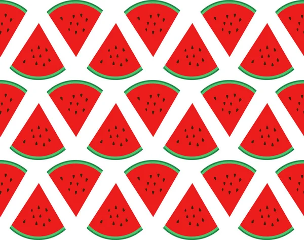 Seamless Pattern Slice Watermelon Wallpaper Background Vector Illustration — Stock Vector