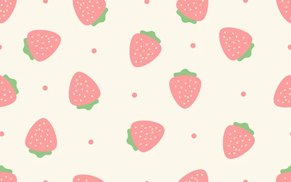 Seamless Pattern Pastel Strawberry Background Vector Illustration — Stock Vector