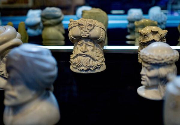 Hand made stone craving sculpture. Sepiolite artistic gift from the plain of Eskiehir in Turkey.