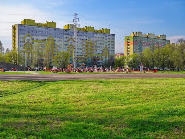 Huge block of flats for living big population — Stock Photo, Image