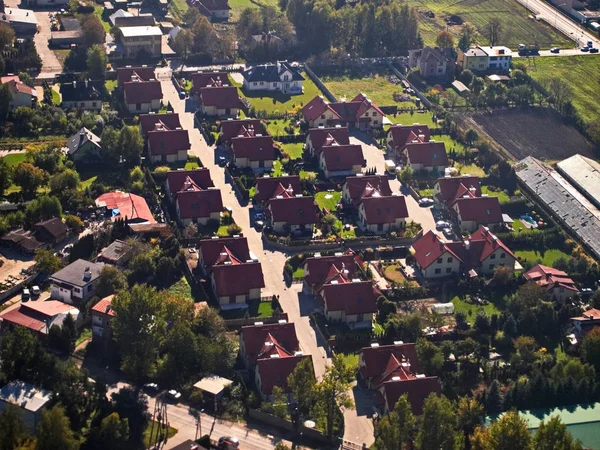 Aerial closeup buildings and highway view — Stock Photo, Image