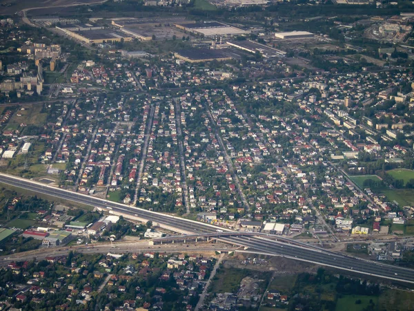 Aerial highway and part of city view — Stock Photo, Image