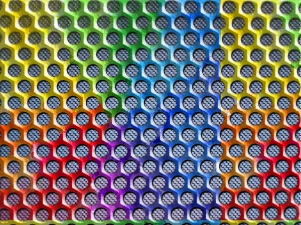 Renkli hexagone geometrik şekil delikleri desen — Stok fotoğraf
