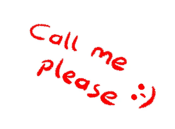 "Beni arayın lütfen" beyaz arka plan üzerinde el yazılı mesaj — Stok Vektör
