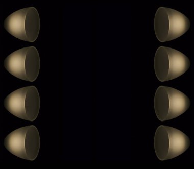 siyah arka plan üzerinde izole koni ışıkları çerçeve