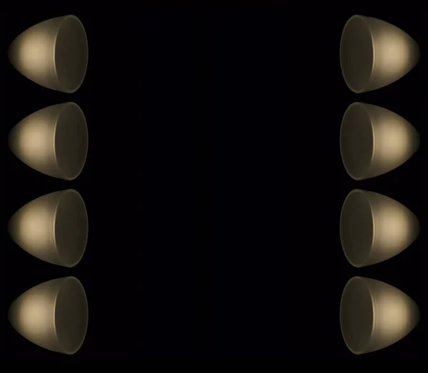 siyah arka plan üzerinde izole koni ışıkları çerçeve