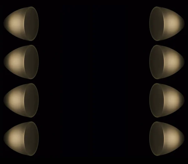 Рамка конусные огни изолированы на черном фоне — стоковое фото