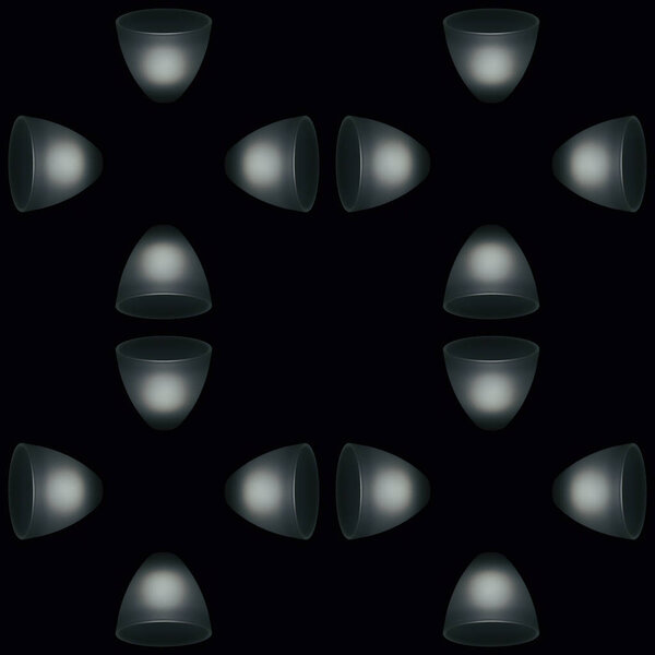 Яркие огни конуса на чёрном фоне
